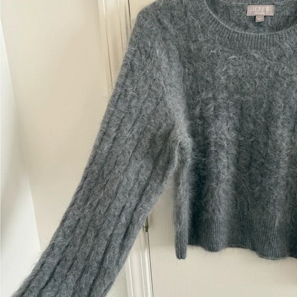 J.crew Brushed Cashmere cable-knit sweater in grey - Picture 3 of 9